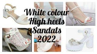 white colour high heels sandals trend in 2022