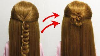 БЫСТРАЯ и очень ЛЕГКАЯ ПРИЧЕСКА из косы Simple hair braid #Shorts