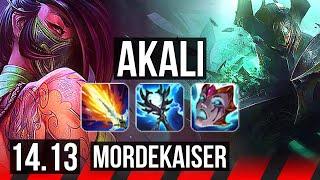 AKALI vs MORDEKAISER (TOP) | 7 solo kills, 600+ games, Dominating | VN Master | 14.13