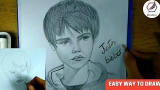 How to draw a Justin bieber sketch  || Full Tutorial || Ibrahim drawing  artist