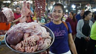 Market show: The most delicious pork organs cooking - Yummy pork intestine cooking