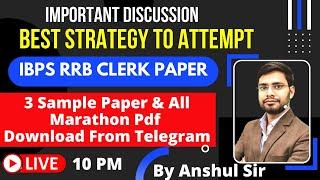 Best Strategy To Solve IBPS RRB Clerk 2022  Paper By Anshul Sir | Bankers Point