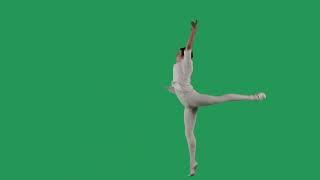 beautiful ballet dancer on green screen 4K