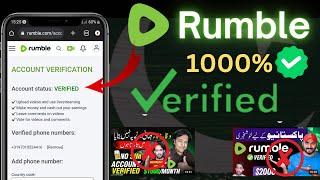 How To Create  and Verify Rumble Account In Pakistan | Verify Rumble Account 1000%