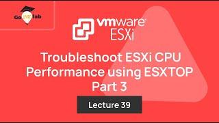 Teaser of Lecture 39. Monitoring ESXi CPU Performance using ESXTOP : VMware ESXi Troubleshooting