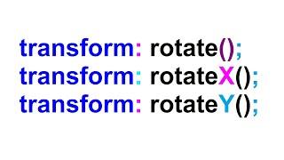 rotateY(), rotateX() & rotateZ() functions of the CSS Transform Property