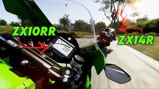 Kawasaki Ninja ZX10RR vs ZX14R |  Full Throttle 