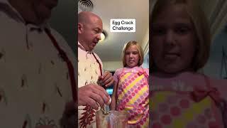 Father does the egg crack challenge with his daughter!