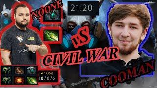 VP NOONE VS VP COOMAN CIVIL WAR!! dota 7.24 patch 8k mmr average full gameplay!