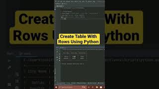 Create Table With Rows using Python