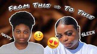 HOW TO GET A SLEEK PONYTAIL ON THICK NATURAL HAIR | School/Zoom Hairstyles | Tiyonna B | 2020