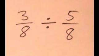 Find the Quotient of 3/8 and 5/8.  Dividing Fractions.