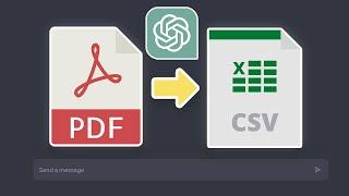 ChatGPT Converting PDFs To CSV Files For Extracting Data | Tutorial