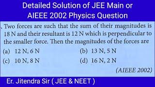 Detailed Solution of AIEEE ( JEE Main ) Question 2002 ; Topic : Vectors