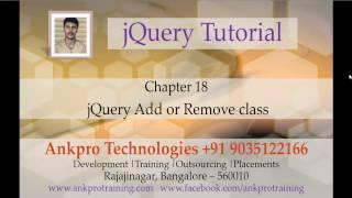 JQuery 18 - CSS class manipulation methods -Add class and Remove class