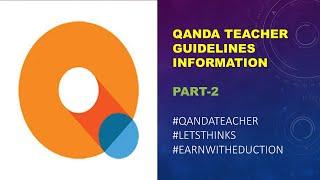 Qanda teacher app review Guideline information #qandateacher #letsthinks #part2 Qanda teacher App