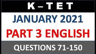 KTET January 2021 Category-3 Part 3 English
