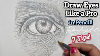 7 Secret Tips REVEALED for Realistic Eye Drawing in Pencil for Beginners ️