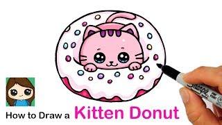 How to Draw a Kitten in a Donut Easy