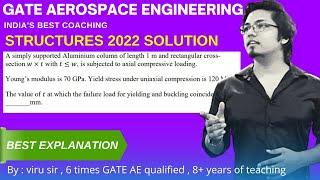 GATE Aerospace Engineering 2022 Aircraft Structure solution by concept library coaching by Viru sir