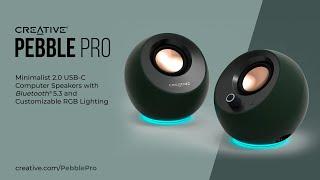 Creative Pebble Pro - Minimalist 2.0 USB-C Computer Speakers with Bluetooth® 5.3 and RGB Lighting