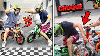 NOS ENFRENTAMOS 1VS1 A CARRERAS DE MINI MOTOS Y TERMINA EN CHOQUE *se rompe todo* - Yair17