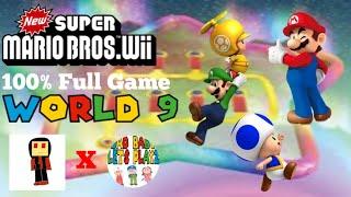 New Super Mario Bros Wii 100% Full Game Walkthrough | World 9 |