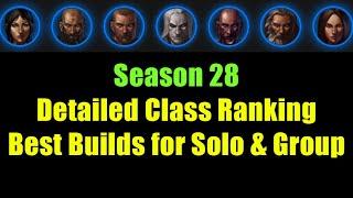 Season 28 Class Ranking / Tier List - Top Builds for Solo & Group Play