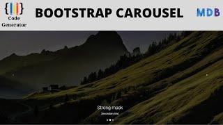 Bootstrap Responsive Carousel | MDBootstrap 4 | Code Generator | CG.