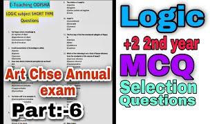 +2 2nd year logic multiple choice questions, chse Odisha logic multiple choice questions ( english)