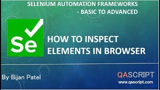 Selenium Automation Framework Tutorial - How to inspect elements in a browser