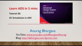 Tutorial-36: DC Simulations in ADS