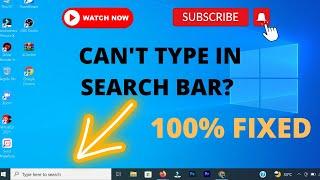 Can't Type In The Search Bar On Windows 10 | Keyboard Not Working In Search Bar