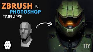 ZBrush to Photoshop Timelapse - 'Spartan 117' Concept