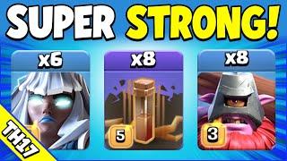 E-Titans + Throwers + 8 x EQ = BASE CRUSHED!!! TH17 Attack Strategy (Clash of Clans)