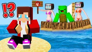 SAD JJ is ALONE on the ISLAND! TV WOMAN, MIKEY, CAMERA WOMAN DROPPED out of JJ in Minecraft - Maizen