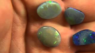 13.8 CARATS ( 4 stones )  AUSTRALIAN Black - Semi black OPAL Doublets CHEAP !