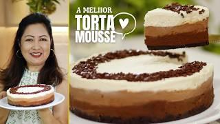 SEM GELATINA e SEM FORNO! | SIMPLES E FÁCIL | TORTA MOUSSE 3 CHOCOLATES - Dika da Naka