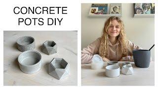 MAKING CONCRETE POTS | WHITE CEMENT DIY