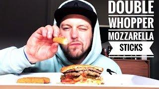 ASMR DOUBLE WHOPPER MOZZARELLA STICKS NO TALKING