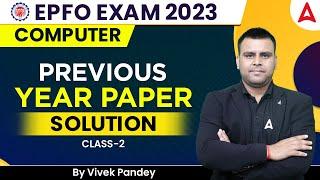 UPSC EPFO APFC & EO/AO 2023 | Computer Previous Year Paper By Vivek Pandey