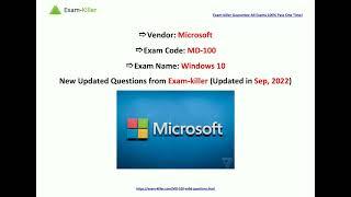 [Sep, 2022] Exam-killer MD-100 PDF Dumps and MD-100 Exam Questions (82-97)