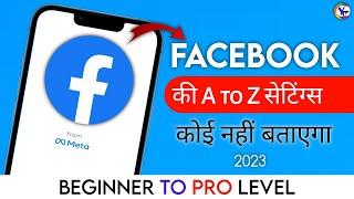 Facebook ki A to Z settings || Facebook all Settings 2024 | Fb Privacy, Security settings | In hindi