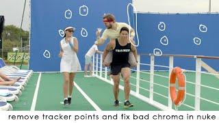 remove tracker points and fix bad chroma in nuke | remove tracker point in nuke | nuke tutorial
