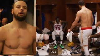 Steph Curry in Locker room after dropping 56 points vibing with Butler, Green, & Hield! Yells at mom