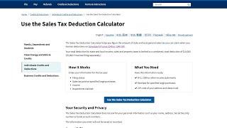 How to Use the IRS Sales Tax Deduction Calculator walkthrough (Schedule A)