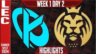 KC vs MDK Highlights | LEC W1D2 Summer 2024 | Karmine Corp vs MAD Lions KOI Week 1 Day 2
