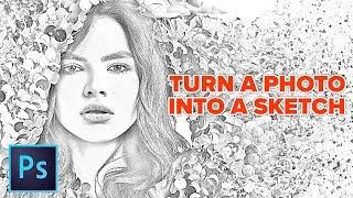Turn a PHOTO into a realistic Pencil DRAWING in PHOTOSHOP. NEW + improved sketch effect