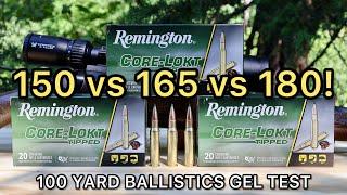 308 Winchester Remington Corelokt Tipped Ballistics Gel Ammo Test