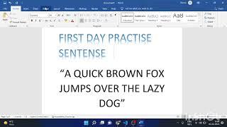 ||Typing practice  (Day-1)||..A to Z all alphabet cover in one sentence #typingspeed